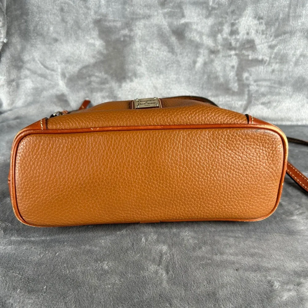 Dooney & Bourke Pebble Grain Leather North South Crossbody‎ Bag Caramel Tan